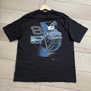 Vintage Dale Earnhardt Jr. Budweiser NASCAR T-Shirt Black 90s Y2K Racing Tee XL